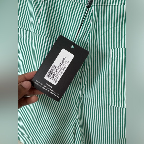 Green pinstripe shorts size UK 10 from pretty little thing - Picture 3 of 3